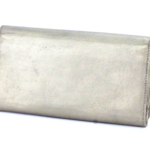 BALENCIAGA purse classic money gray gray leather Used Auth T10412 - Picture 7 of 7